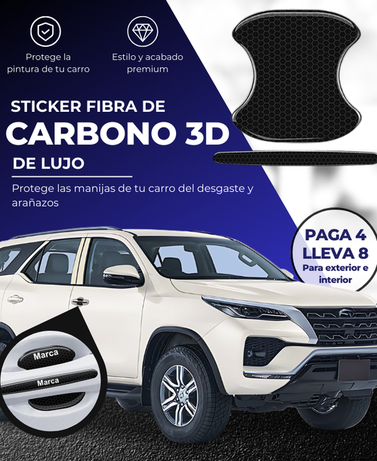 Stickers 3D Fibra de Carbono de Lujo.